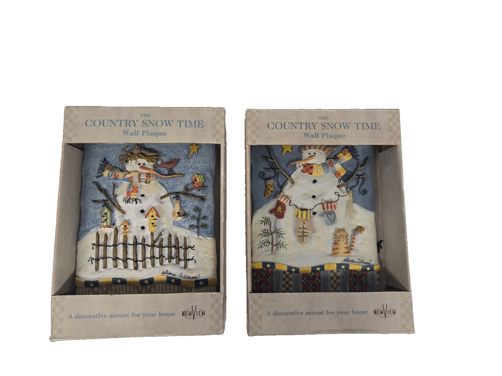 Country Snow Time Diane Arthurs Wall Plaque Tiles New In Boxes Christmas Decor